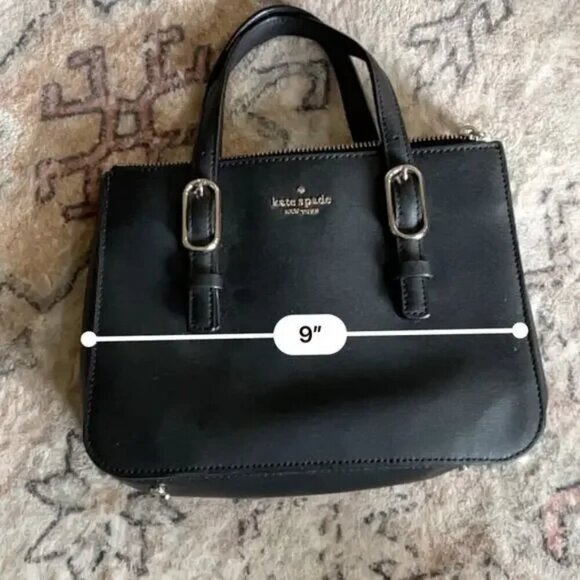 Kate Spade Connie Small Triple Gusset Satchel Top Handle Bag Black Leather EUC - Picture 12 of 14